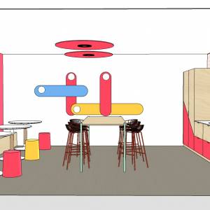 aménagement plateau coworking 180m² Justine Cluzel Ribes