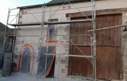 Façade pendant les travaux