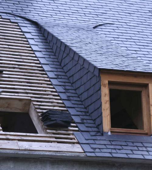 Toiture en cours de rénovation