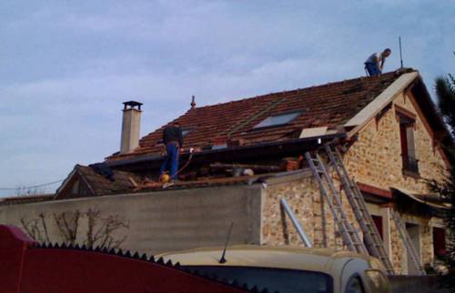 Pendant les travaux de toiture