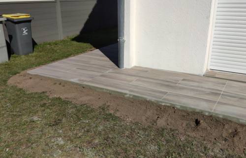 Terrasse en carrelage pose scellée