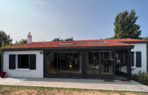 Rénovation énergétique par l'extérieur à Bouguenais - création d'une pièce au rez-de-chaussée