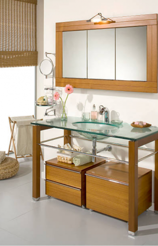 Salle douche senior en bois et verre - Maison Des Travaux Ermont Taverny 95