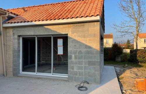 Travaux en cours - Extension pour réaliser une cuisine au Bignon