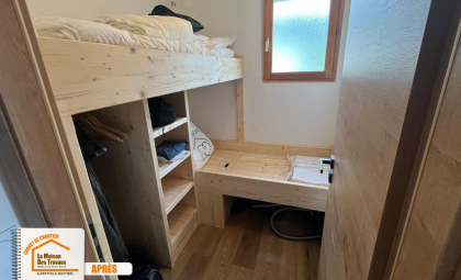 Création espace optimisé, rénovation cuisine contemporaine, travaux appartement 73590