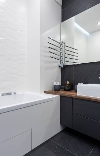 douche à l'italienne, revêtement de sol et murs, baignoire, WC