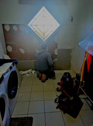 Buanderie avant travaux Bazas