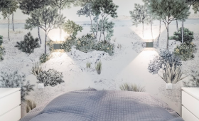 Papier peint chambre parentale à Évian-les-Bains (74 500)