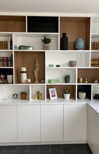 Création de meubles sur mesure bibliothèque d'entrée