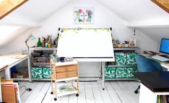 aménagement de combles en un atelier artistique