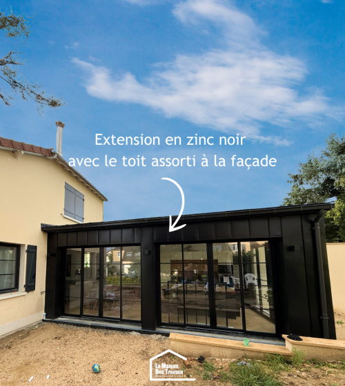 Extension en zinc noir à Crosne (91560)