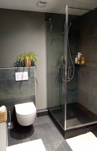 Douche, carrelage, toilettes à Sausheim