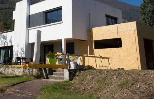 Agrandissement en cours de réalisation vue extérieure 