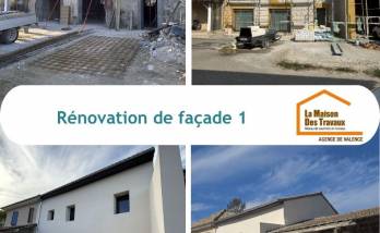 Rénovation de maison avec ravalement de façade avant - Alixan 26300