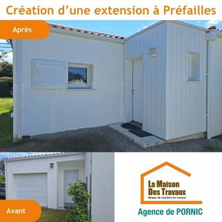 Construction d'extension de maison avant-après - Préfailles 44770