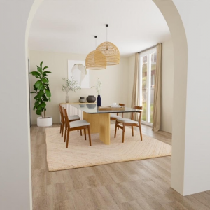 Projection 3D d'une pièce de vie et d'un salon - Amélie Clémencet - La Maison Des Architectes