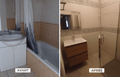 Rénovation avant après salle de bain