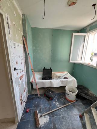 Travaux de rénovation de salle de bains en cours - Nantes 44