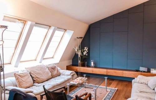 Aménagement d'un salon avec menuiserie sur mesure - Paris 17ème