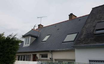 Couverture rénovée ardoises naturelles à Châteauneuf d'Ille-et-Vilaine