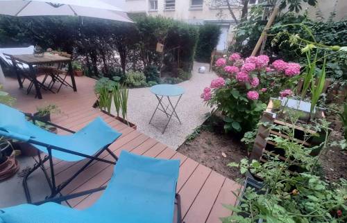 jardin d'immeuble en rez de chaussée