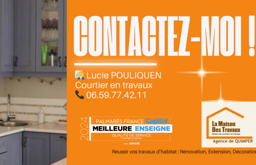Besoin d’un accompagnement sur-mesure pour vos travaux à Quimper ? Contactez Lucie Pouliquen, courtière en rénovation.