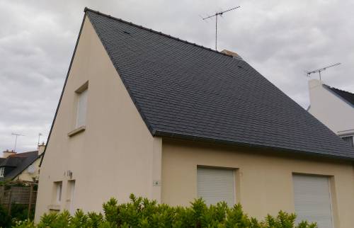 Fin de travaux de rénovation de la couverture ardoise et crochet Inox