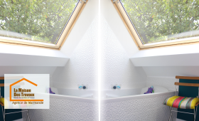 Optimisez vos combles avec une salle de bain lumineuse : fenêtres de toit, textures élégantes et aménagement sur-mesure près de Marmande.