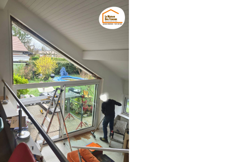 rénovation maison Bassin Genevois, remplacement fenêtres Douvaine, remplacement menuiseries Annemasse, baie vitrée maison rénovation, travaux menuiserie extérieure, rénovation fenêtres maison
