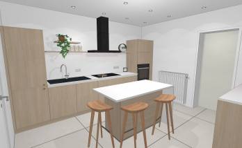 Projection 3D cuisine Grandchamp-des-Fontaines
