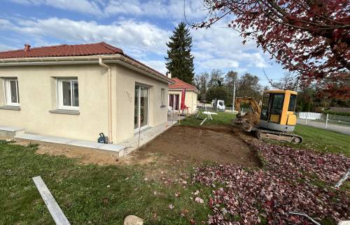 travaux de terrassement pour extension