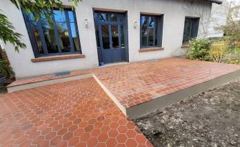 Terrasse carreaux en terre cuite