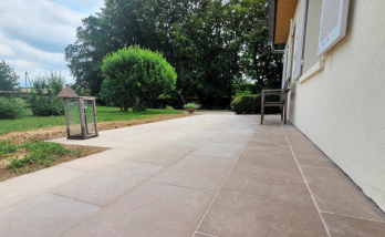 création d'une terrasse - dalle en pierre