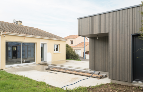 Construction d'un garage en ossature bois et d'une véranda au Loroux-Bottereau
