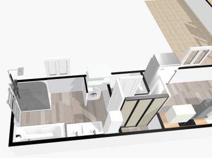 Plan en 3D de la future salle de bain - Arras 62