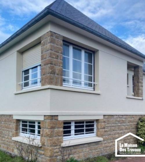 Ravalement de façade d'une maison en bord de mer - Le Molay-Littry 14330