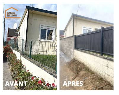 Avant et après les travaux de clôture