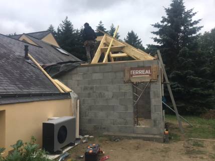 Création d'une extension de maison - travaux de charpente bois - Nantes (44000)