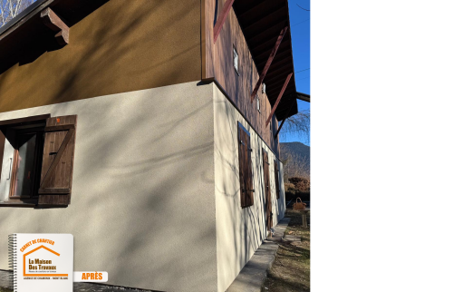 travaux ITE Chamonix, artisan isolation extérieure, façade isolée moderne, économie énergie maison, confort thermique montagne