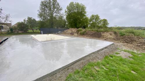 Réalisation d'une dalle béton à Serbannes