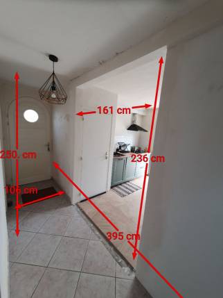 Ouverture du mur : prise de mesure