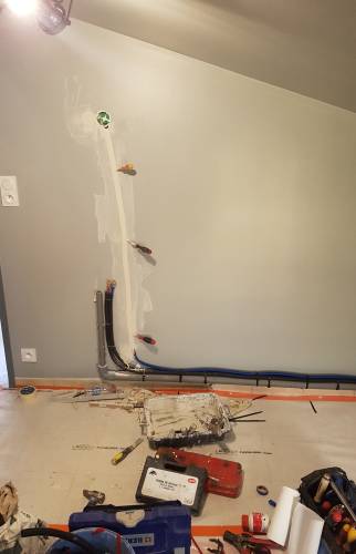 Pendant travaux : installation des arrivées et évacuations eau - Amiens