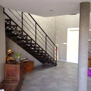 Construction d'une maison originale, Cholet - Entrée et escalier