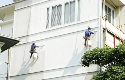Nouveau ravalement de façade d'une maison 