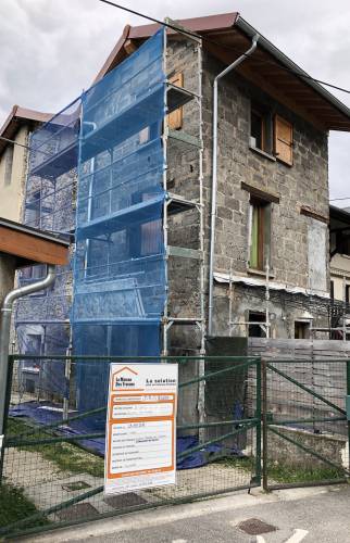 Travaux en cours : Pose de l'échafaudage