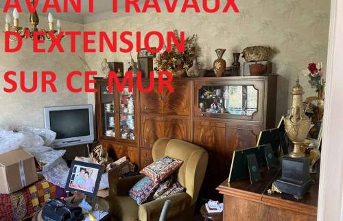 Salon avant création de l'extension pour la salle à manger (Yerres 91330)