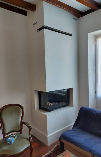 Cheminée avec insert après travaux
