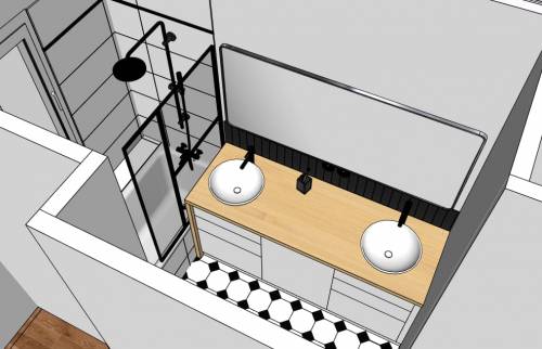 visuel 3D décoration d'intérieur de la salle de bain