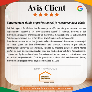 Avis client rénovation d'appartement - Valence 26000