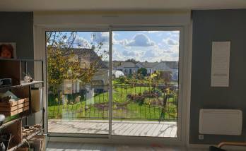 Vue sur la nouvelle baies vitrée